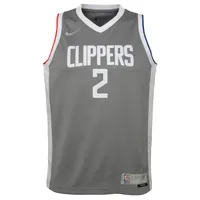 Maillot de joueur Swingman Nike Kawhi Leonard gris LA Clippers 2020/21 pour enfant - Édition gagnée