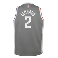 Youth Nike Kawhi Leonard Gray LA Clippers 2020/21 Swingman Player Jersey - Earned Edition