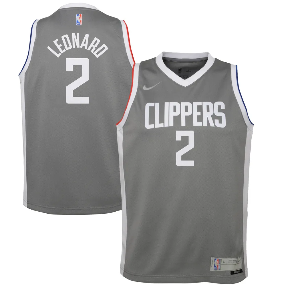 Maillot de joueur Swingman Nike Kawhi Leonard gris LA Clippers 2020/21 pour enfant - Édition gagnée