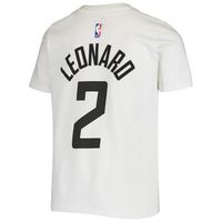 Youth Nike Kawhi Leonard White LA Clippers Name & Number Performance T-Shirt