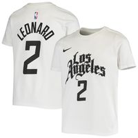 Youth Nike Kawhi Leonard White LA Clippers Name & Number Performance T-Shirt