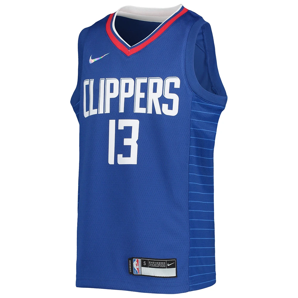 Maillot Nike Paul George Royal LA Clippers 2021/22 Diamond Swingman pour Enfant - Icon Edition