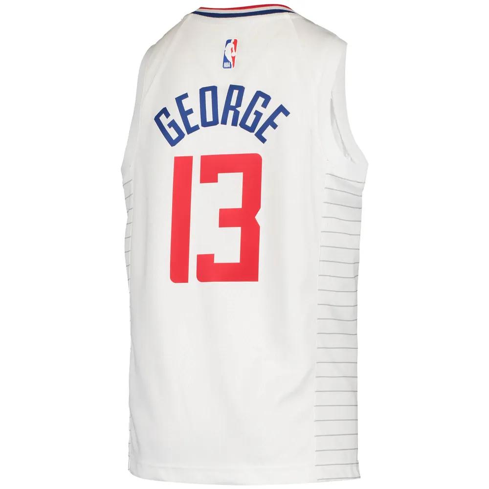 Youth LA Clippers Paul George Nike White 2020/21 Swingman Jersey