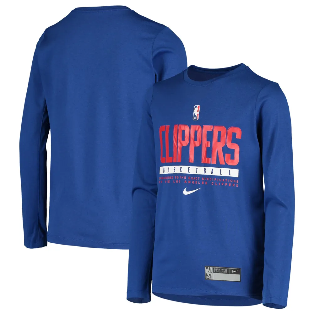 Lids LA Clippers Nike Youth Essential Practice Performance Long Sleeve T- Shirt - Royal