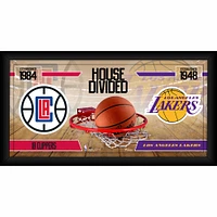 Collage encadré de 10" x 20" des Clippers de Los Angeles contre les Lakers de Los Angeles