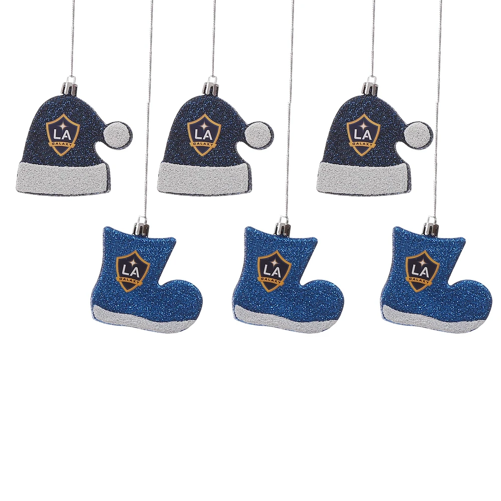 FOCO LA Galaxy Six-Pack Shatterproof Santa Hat & Stocking Ornament Set