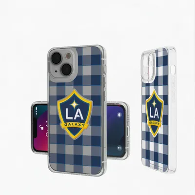 LA Galaxy iPhone Plaid Design Clear Case