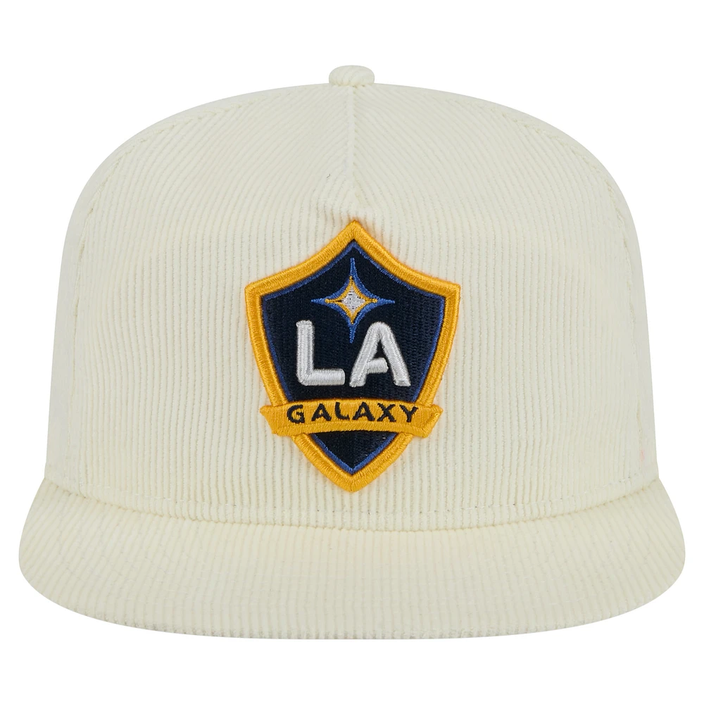 Men's New Era  Cream LA Galaxy 2025 Kickoff Snapback Golfer Hat