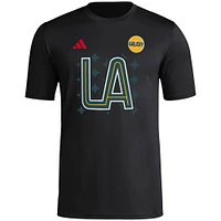 Men's adidas Black LA Galaxy 2024 Jersey Hook Pre-Match T-Shirt