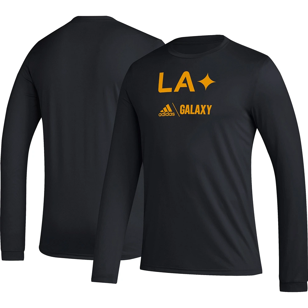 T-shirt à manches longues LA Galaxy Icon adidas noir pour homme