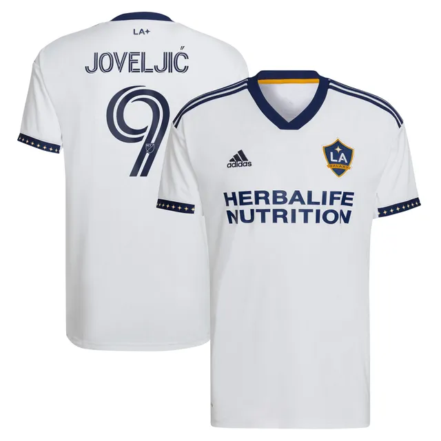 LA Galaxy adidas Aeroready Game Jersey - Soccer Men's White/Blue