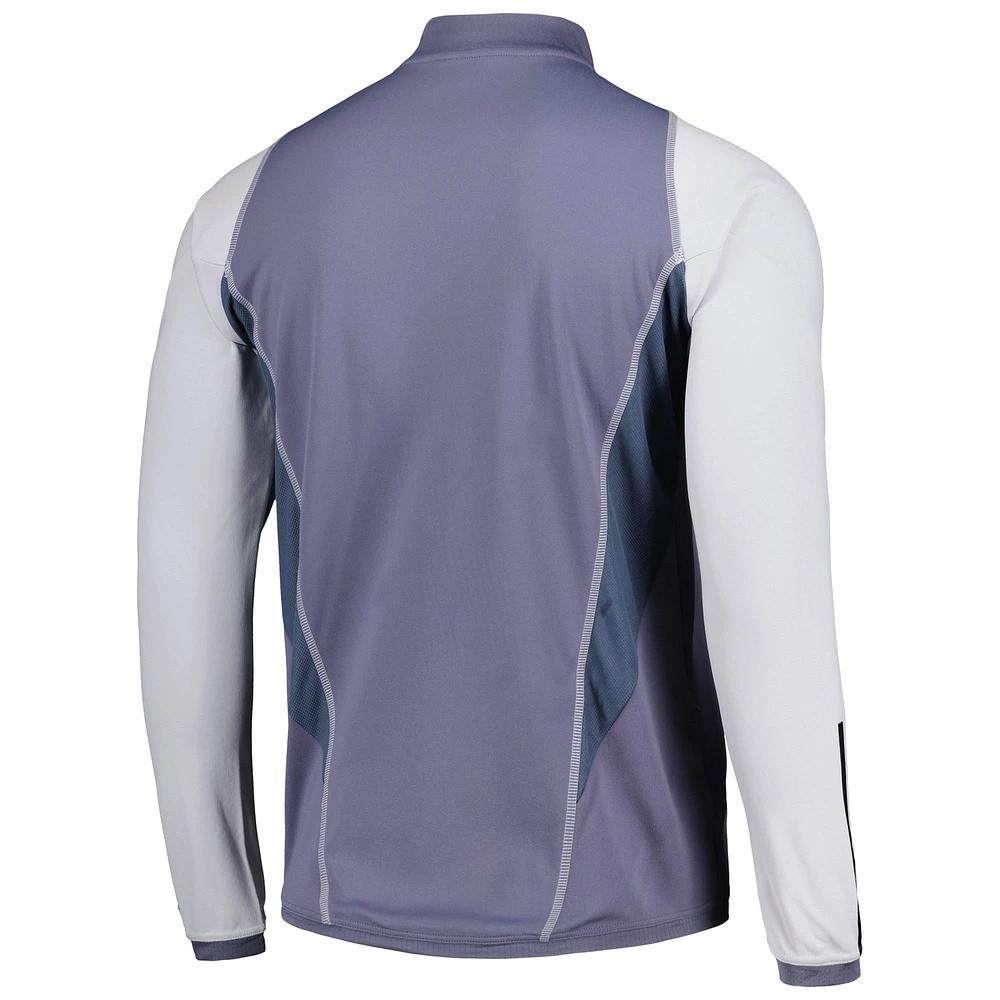 Men's adidas Gray LA Galaxy 2023 On-Field AEROREADY Quarter-Zip Training Top