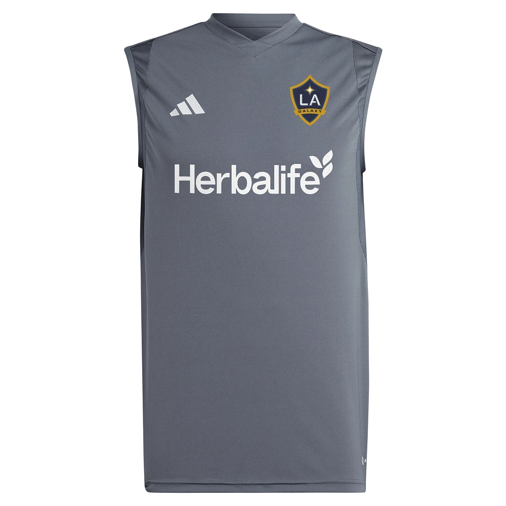 Maillot d'entraînement sans manches adidas LA Galaxy 2024 pour homme, gris