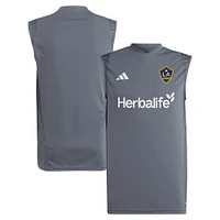 Maillot d'entraînement sans manches adidas LA Galaxy 2024 pour homme, gris