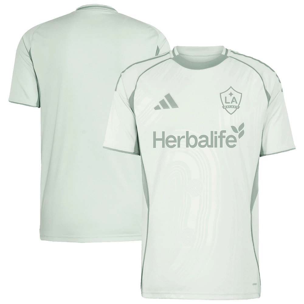 Men's adidas Light Green LA Galaxy 2025 One Planet Pre-Match Top