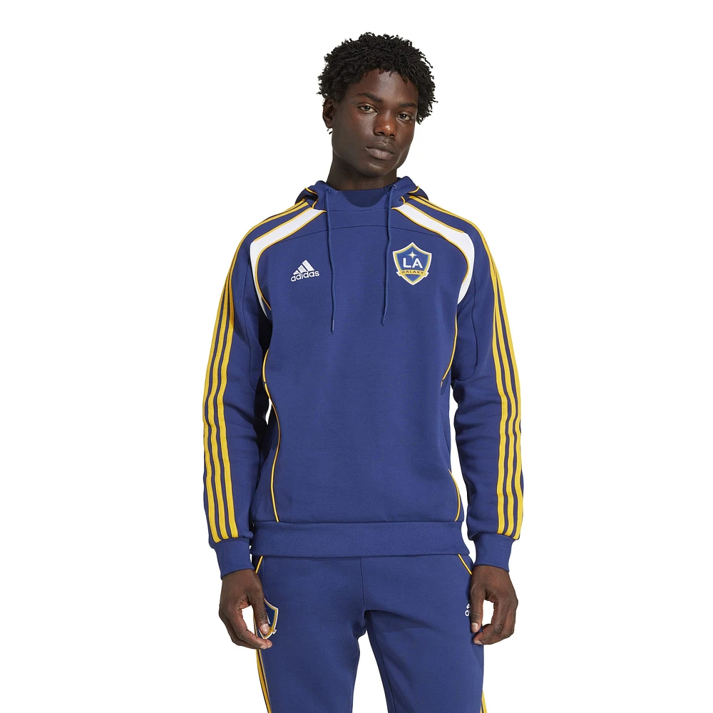 Men's adidas Navy LA Galaxy 2025 Travel Pullover Hoodie