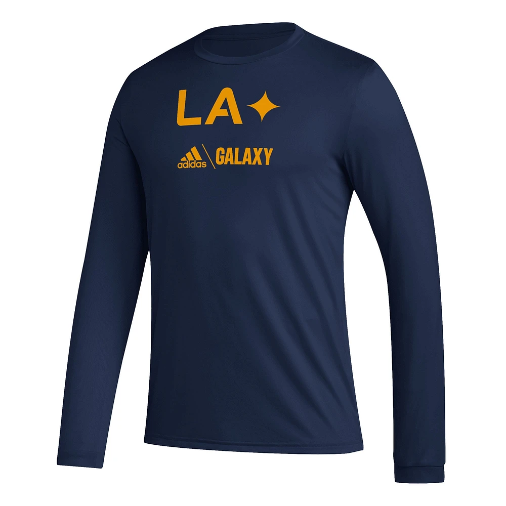 T-shirt à manches longues LA Galaxy Icon adidas bleu marine pour homme