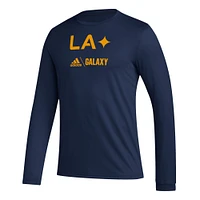 Men's adidas Navy LA Galaxy Icon AEROREADY Long Sleeve T-Shirt