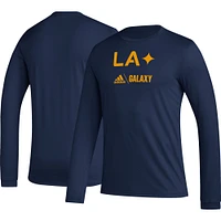 T-shirt à manches longues LA Galaxy Icon adidas bleu marine pour homme