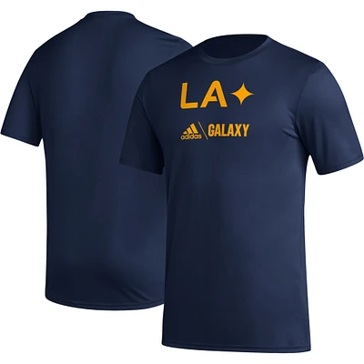 T-shirt LA Galaxy Icon adidas bleu marine pour homme