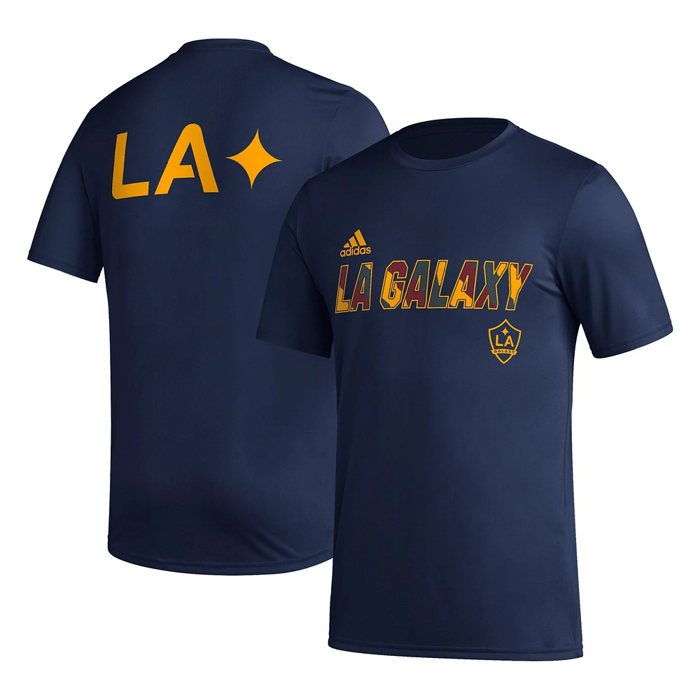 Men's adidas Navy LA Galaxy Team Jersey Hook AEROREADY T-Shirt