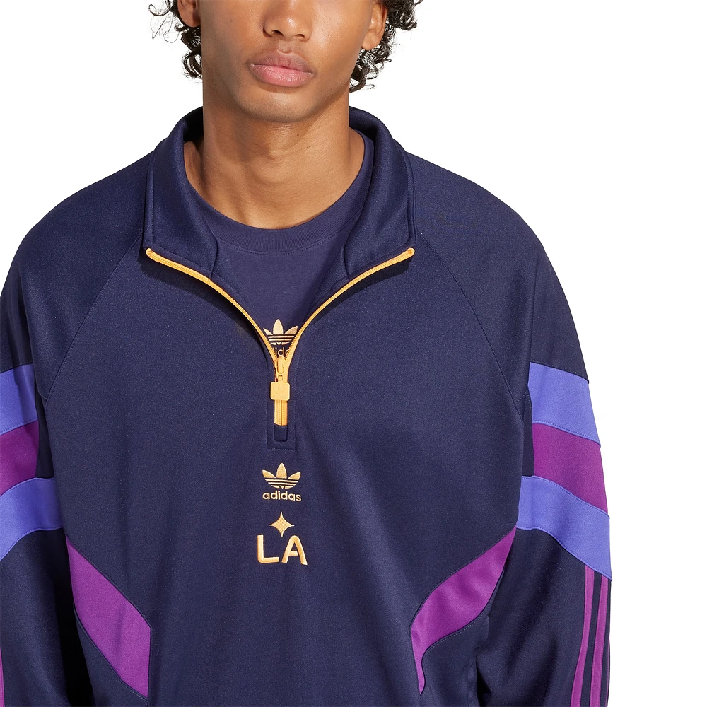 Men's adidas Originals  Navy LA Galaxy Culturewear Collection Half-Zip Top