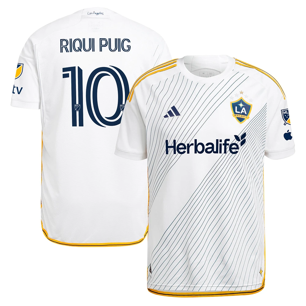 Men's adidas Riqui Puig White LA Galaxy 2024 Angeleno Kit Authentic Player Jersey