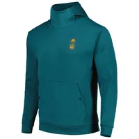 Men's adidas Teal LA Galaxy 2023 Player Travel Pullover Hoodie