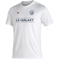 Men's adidas White LA Galaxy Jersey Hook AEROREADY T-Shirt