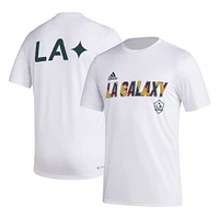 T-shirt adidas LA Galaxy Team Jersey Hook AEROREADY blanc pour homme