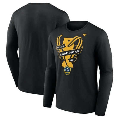 T-shirt à manches longues noir LA Galaxy 2024 MLS Cup Champions Vestiaire Fanatics pour homme