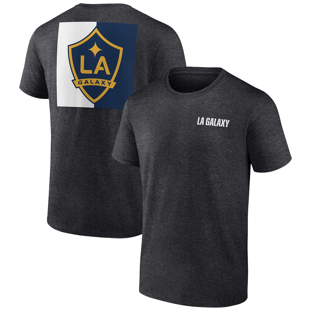 Men's Fanatics Heather Charcoal LA Galaxy Iconic Blocked-Out T-Shirt