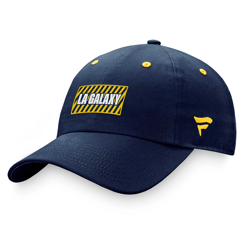 Casquette réglable emblématique LA Galaxy bleu marine de marque Fanatics pour hommes