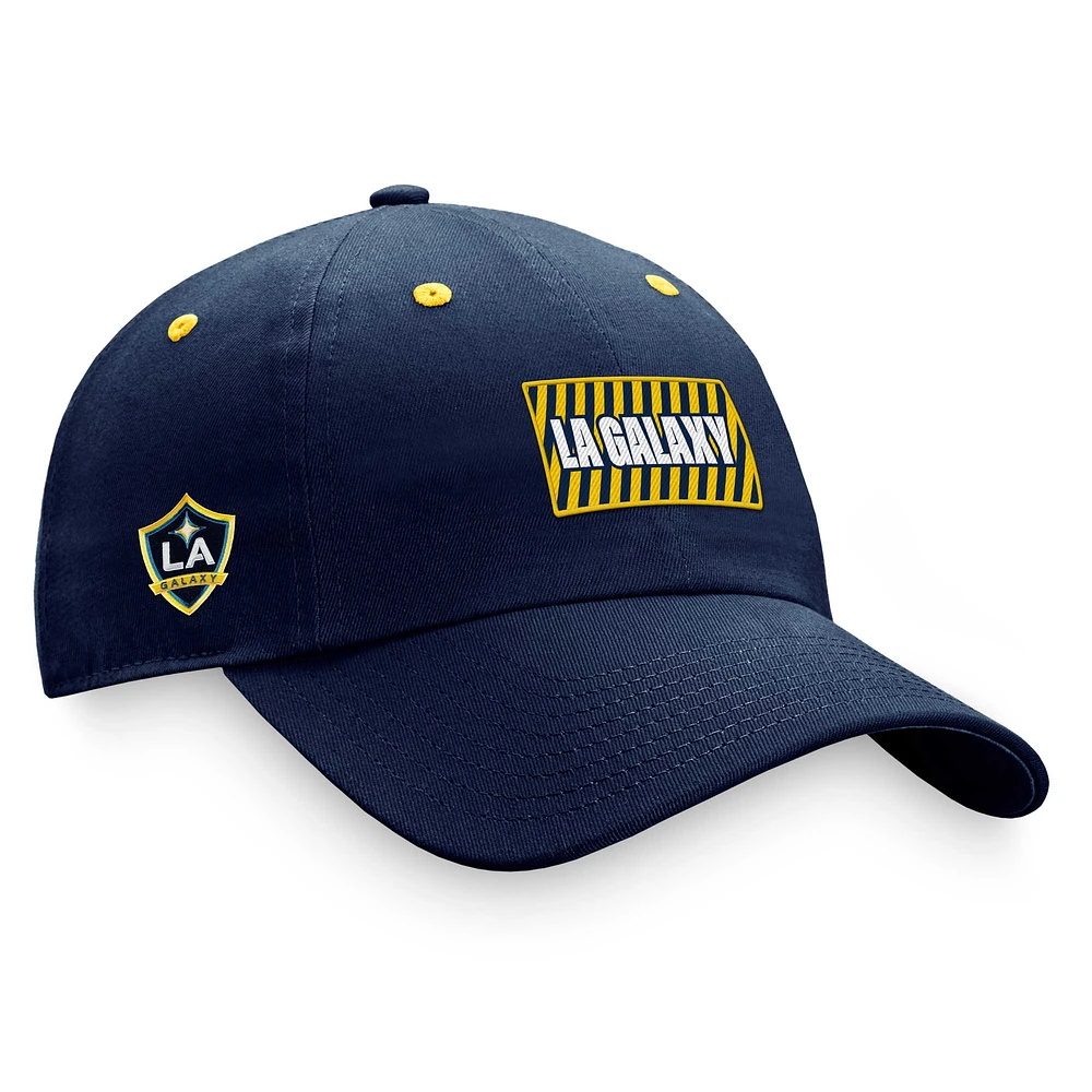 Casquette réglable emblématique LA Galaxy bleu marine de marque Fanatics pour hommes