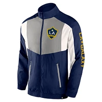 Veste de survêtement entièrement zippée LA Galaxy Net Goal Raglan bleu marine marque Fanatics pour hommes