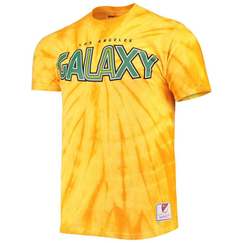 Men's Mitchell & Ness Gold LA Galaxy Since '96 Tie-Dye T-Shirt