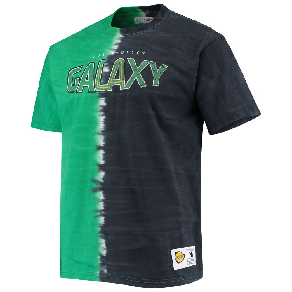 Men's Mitchell & Ness Green LA Galaxy Vertical Tie-Dye Top