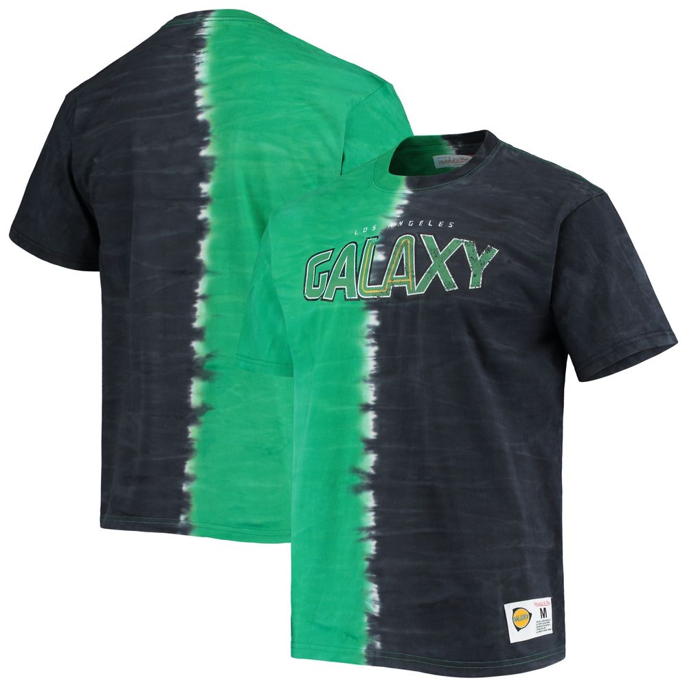 Men's Mitchell & Ness Green LA Galaxy Vertical Tie-Dye Top