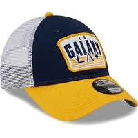 Men's New Era Navy/Gold LA Galaxy Patch 9FORTY Trucker Snapback Hat