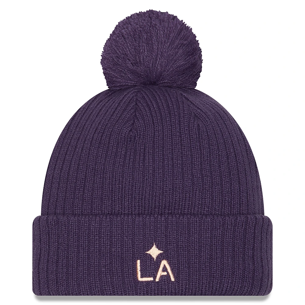 Men's New Era  Purple LA Galaxy 2025 Jersey Hook Cuffed Knit Hat with Pom