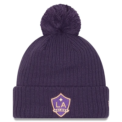Men's New Era  Purple LA Galaxy 2025 Jersey Hook Cuffed Knit Hat with Pom