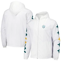 Men's White LA Galaxy Graffiti Hoodie Full-Zip Windbreaker