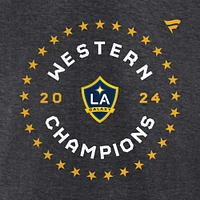 Unisex Fanatics  Heather Charcoal LA Galaxy 2024 MLS Western Conference Champions Locker Room Long Sleeve T-Shirt