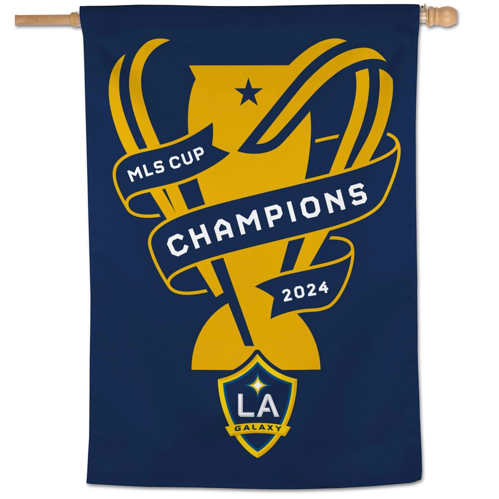 Bannière verticale recto WinCraft LA Galaxy 2024 MLS Cup Champions Vestiaire 28" x 40"