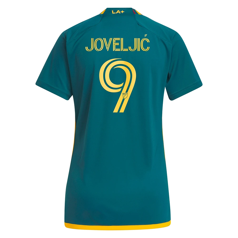 Maillot adidas Dejan Joveljic femme vert LA Galaxy 2023 Kit Replica Player