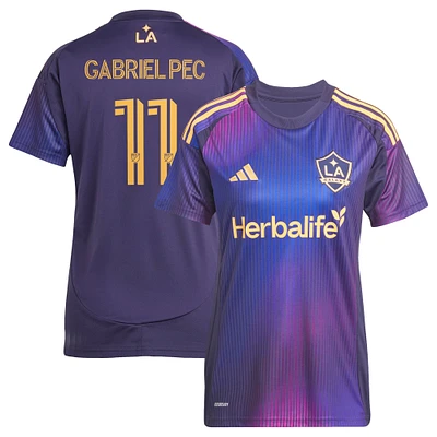 Maillot de joueur réplique adidas Gabriel Pec Navy LA Galaxy 2025 RIZON pour femme