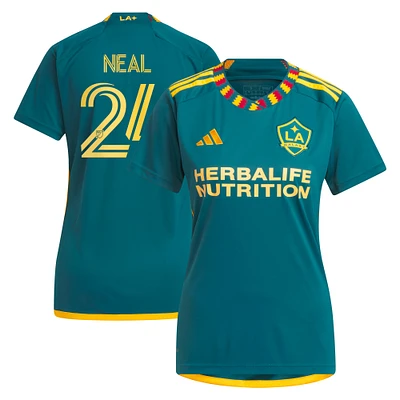 Maillot de joueur adidas Jalen Neal vert LA Galaxy 2024 Kit Replica pour femme