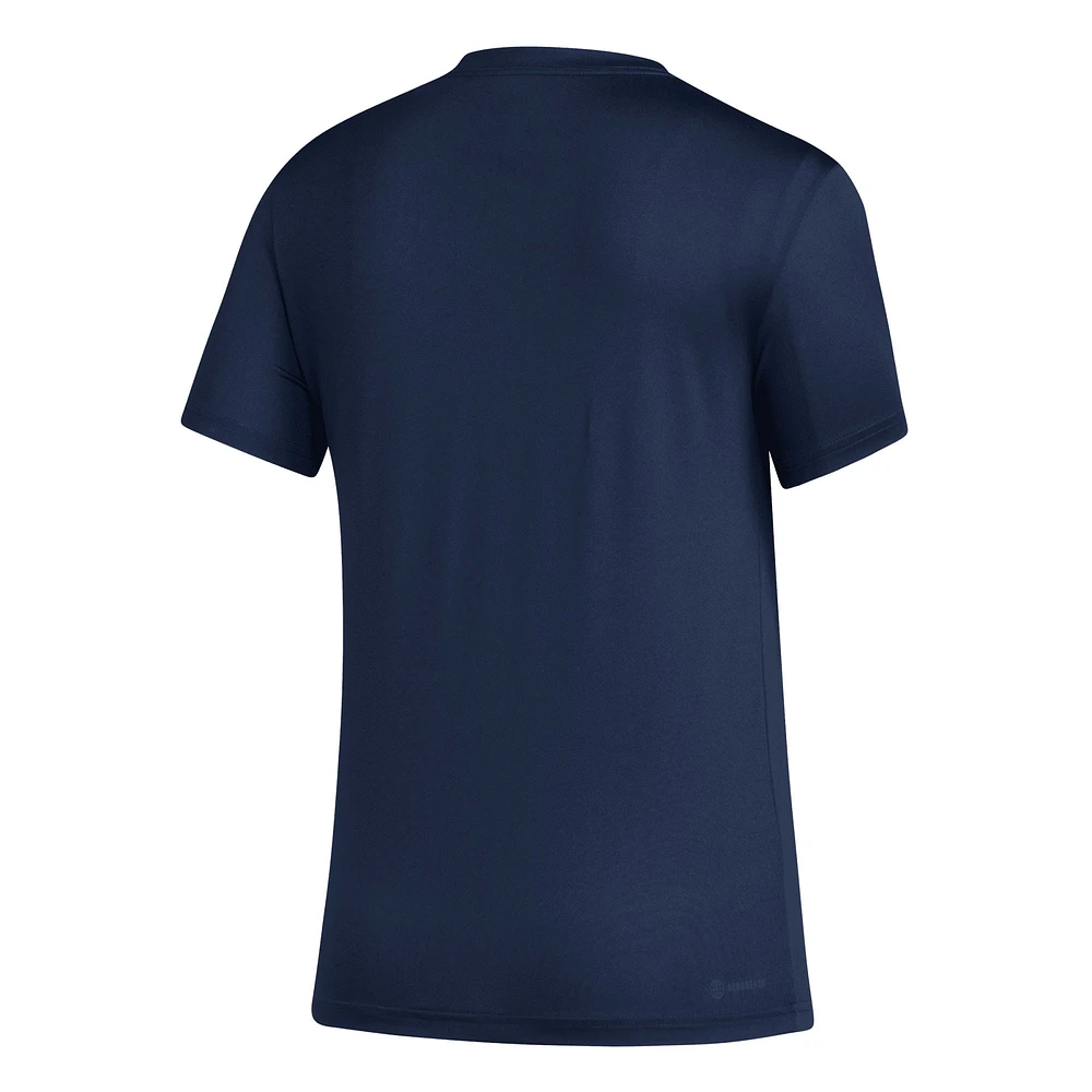 T-shirt adidas LA Galaxy AEROREADY Club Icon bleu marine pour femme