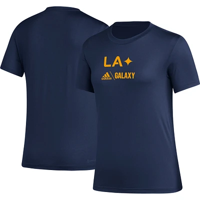 T-shirt adidas LA Galaxy AEROREADY Club Icon bleu marine pour femme