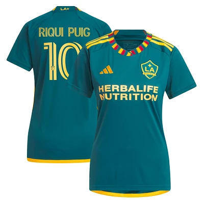 Maillot de joueur adidas Riqui Puig LA Galaxy 2024 Kit Replica pour femme, vert